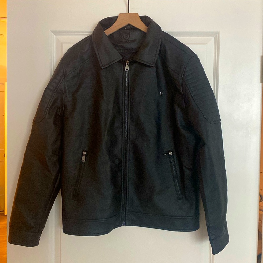 F Collections Mens Leather Jacket Large.